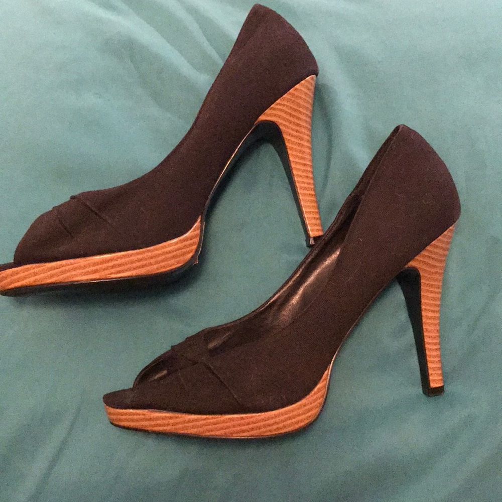 Peep-toe Cork Heels